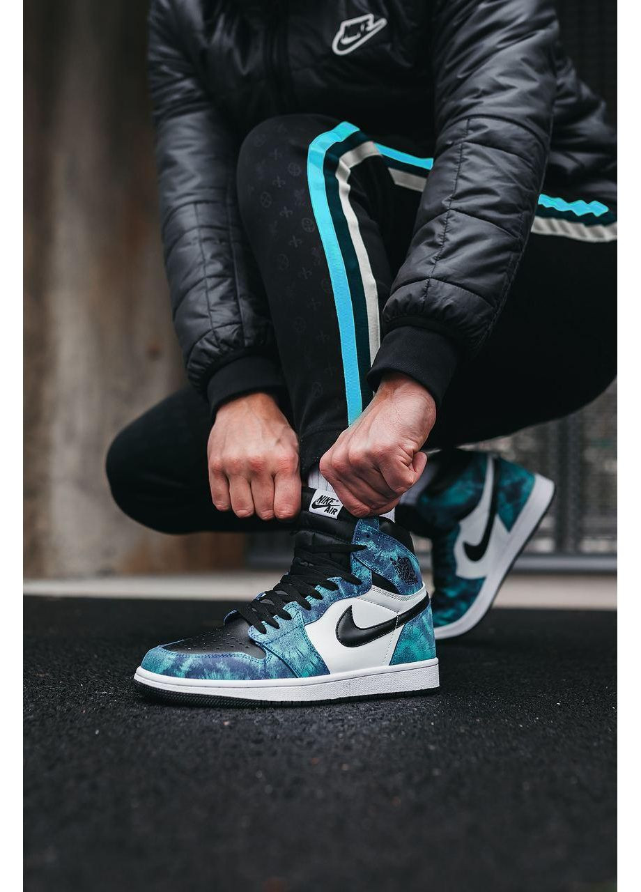 КРОССОВКИ ЖЕНСКИЕ NIKE AIR JORDAN 1 RETRO HIGH TIE-DYE НАЙК АИР ДЖОРДАН No Brand белые демисезоны (367167618)