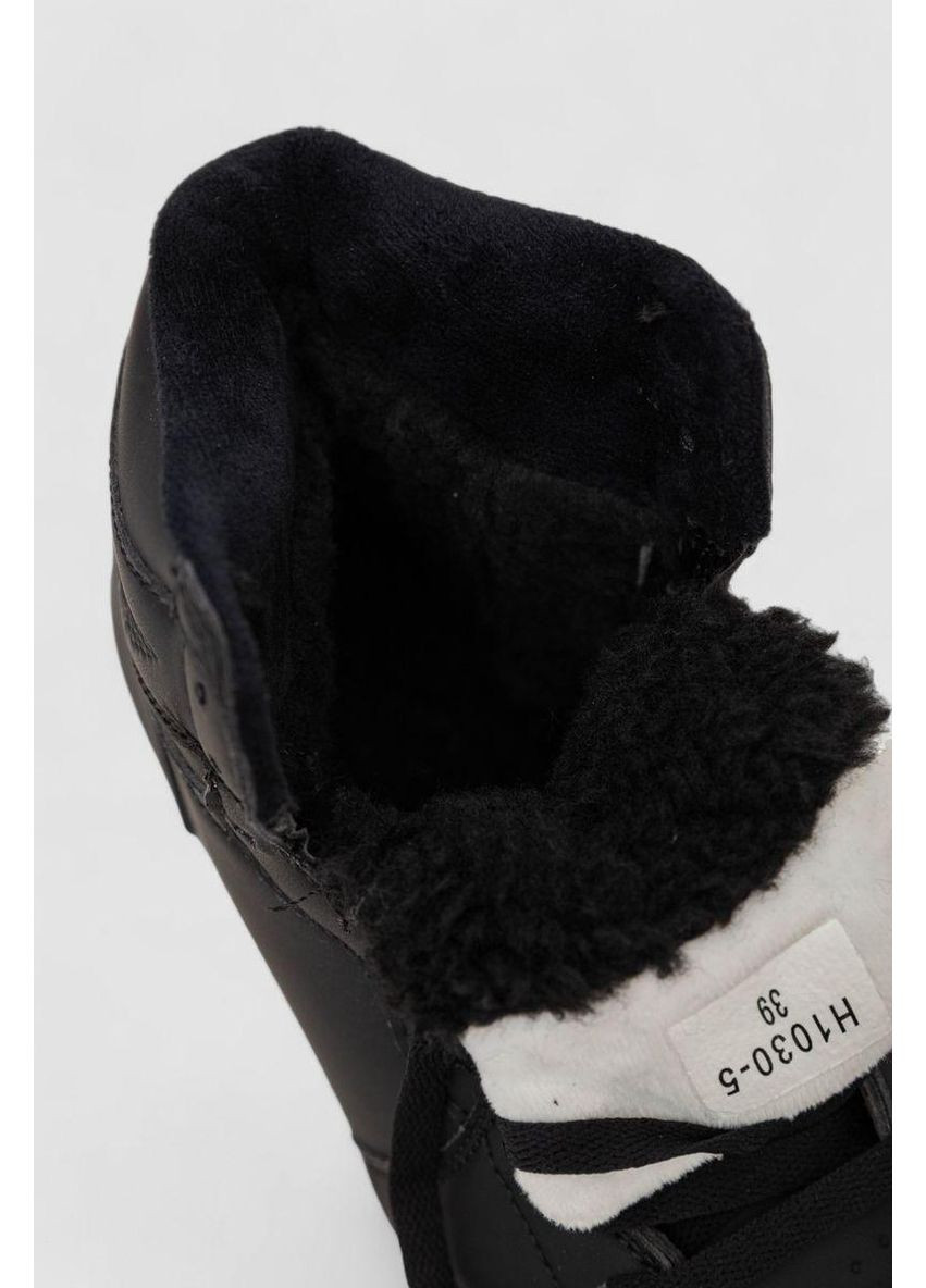 Кросівки жіночі зимові на хутрі,, 248RH1030 No Brand чорно-білі (368704364)