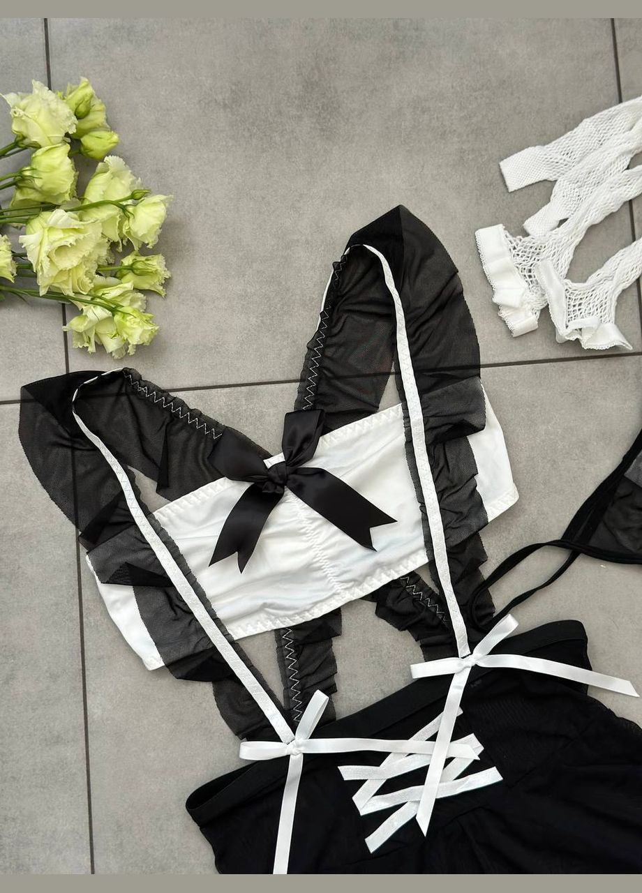 Черный черный комплект для ролевых игр «горничная» Simply sexy