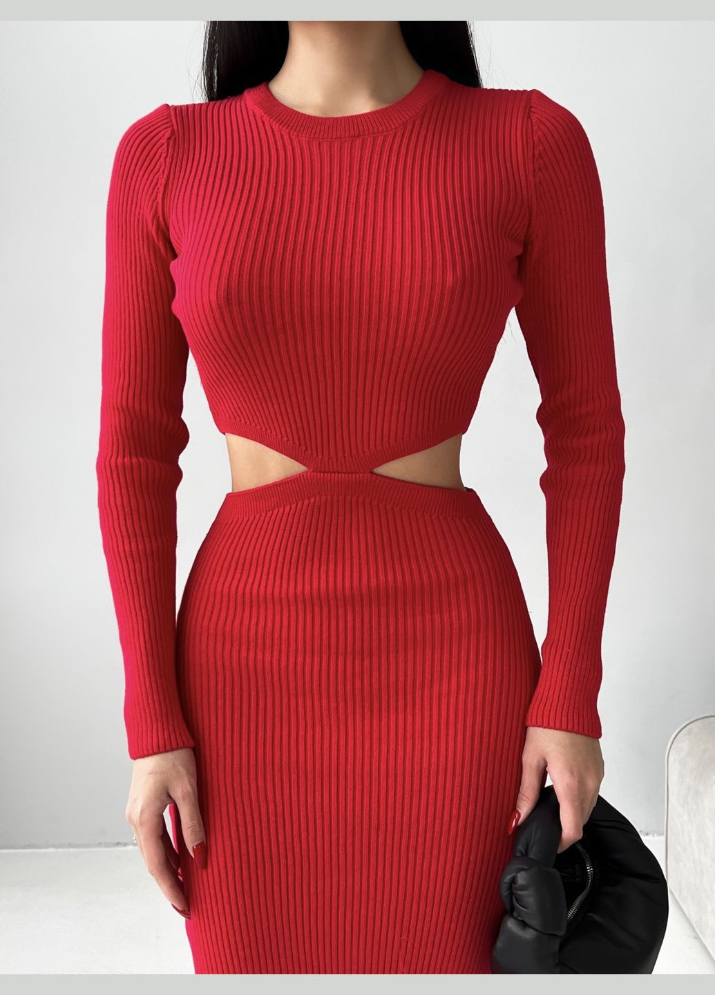 Красное кэжуал платье Larionoff однотонное