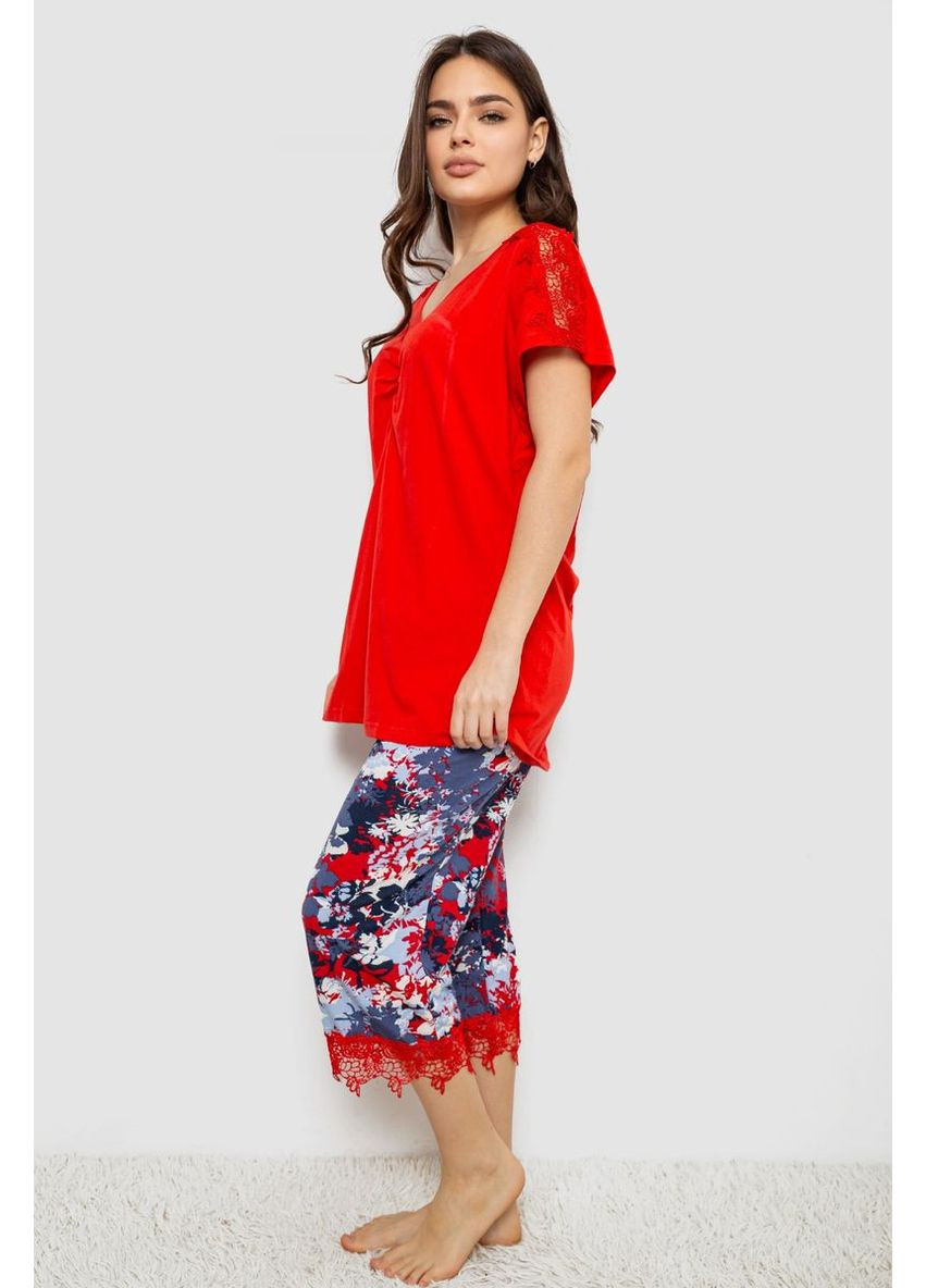 Червона всесезон жіноча піжама з принтом,, 243r1602-006 Isik