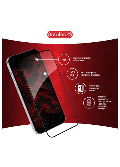 Стекло защитное (1283126542138) Intaleo Full Glue ESD Apple iPhone 14 Pro Black (366659860)