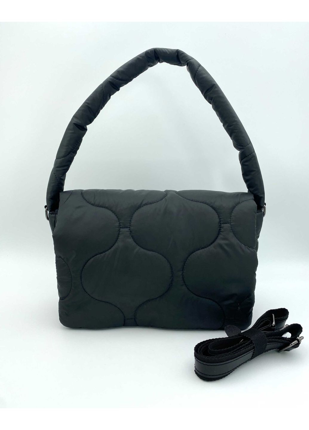 Сумка жіноча Лола чорна нейлонова молодіжна стьобана для повсякденного використання м'яка ProDobro (367264198)