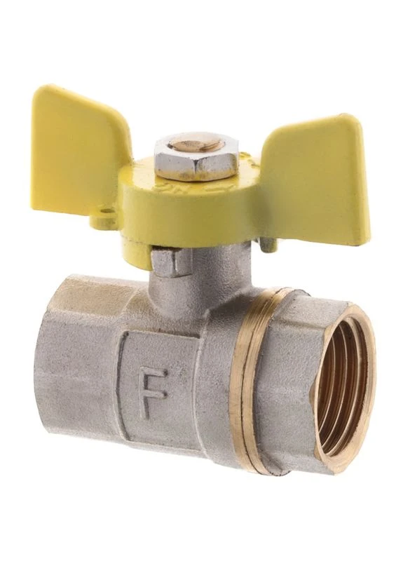 Кран шаровый PL 1/2" ГГМ газ art. 602 с латунным шаром для газоснабжения Ferro (398851756)