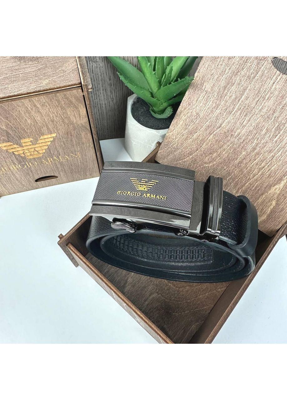 Чоловічий шкіряний ремінь автоматичний поясний ремінь із натуральної шкіри для чоловіків чорний пояс ProDobro (363258767)