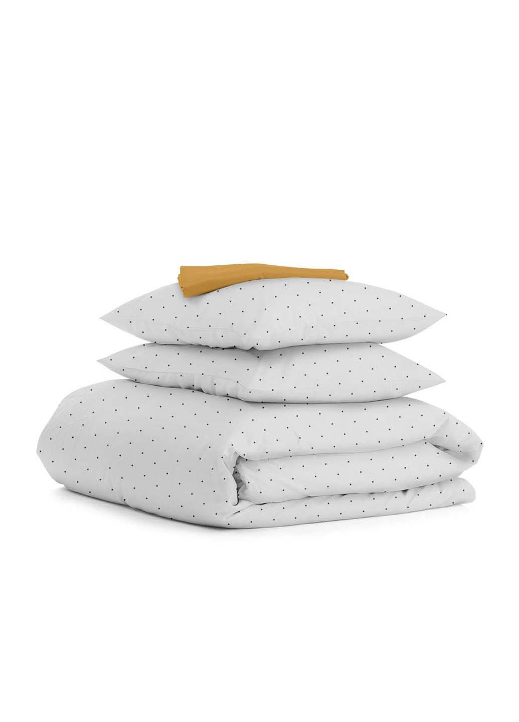 Двоспальна постіль з простирадлом на гумці MINI DOTS CS31 180х220 см Cosas (307475610)