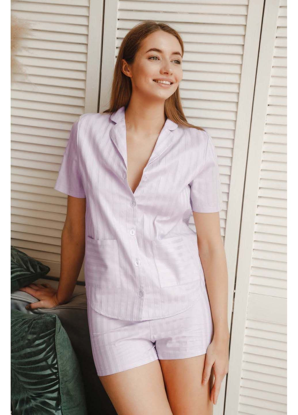 Розовый демисезонный комплект рубашка и шорты Vivioji