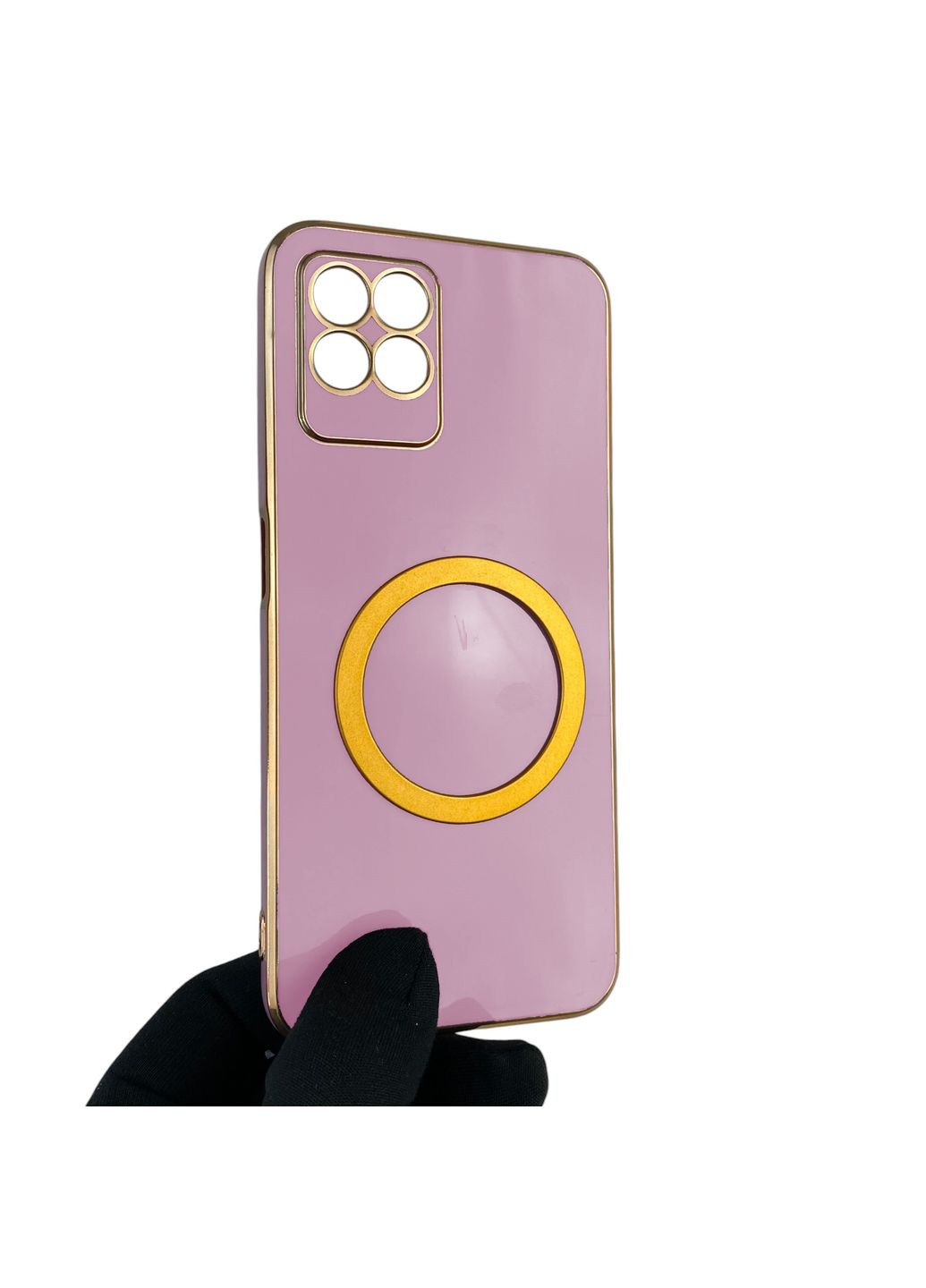 Чехол для 8i с кольцом MagSafe с золотой окантовкой на реалми 8и черничный gs1 Realme (366235848)