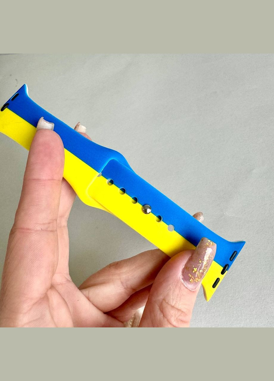 Силиконовый ремешок Watch 38/40 Желто-голубой No Brand (323584890)