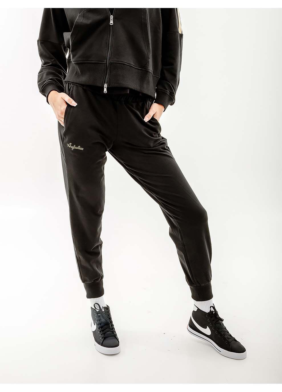 Женский Костюм GOLD TAPE ELASTIC FLEECE TRACKSUIT Черный Australian (367191664)