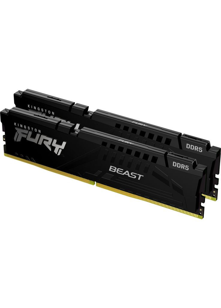 Модуль пам'яті для комп'ютера DDR5 16GB (2x8GB) 5200 MHz FURY Beast Black Fury (ex.HyperX) (KF552C40BBK2-16) Kingston (315750126)