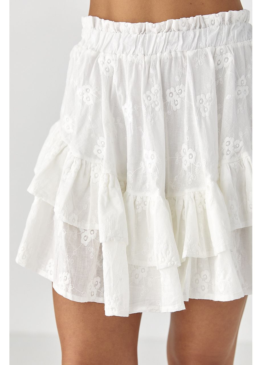 Коротка жіноча спідниця з прошви - білий колір Lurex (353306183)