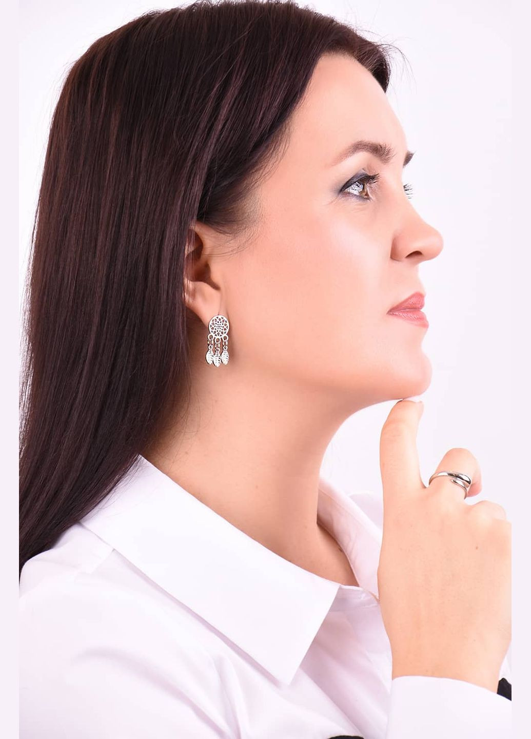 Серебряные серьги-гвоздики Ловец снов (4798) IRIJ (331017225)