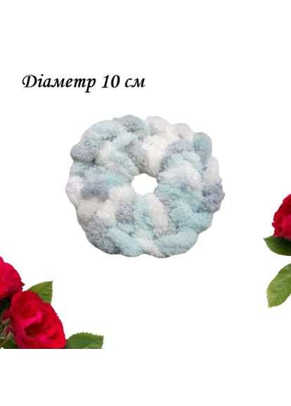 Гумка для волосся сіра м'ятна райдуга Hand Мade 10 см Handmade (368772219)