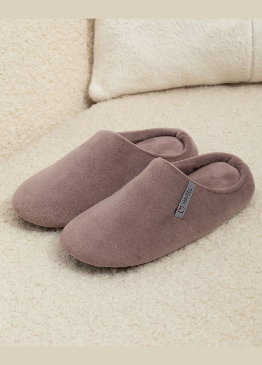 Тапочки домашние велюровые закрытые Мокко Maybel (298362045)