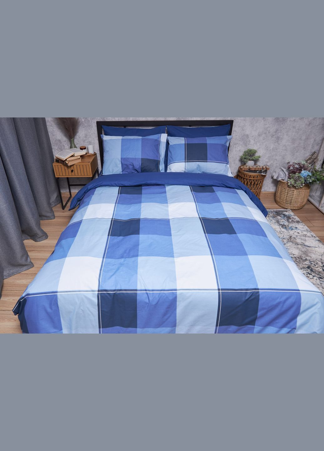 Комплект постельного белья Бязь Gold Люкс «» евро 200х220 наволочки 4х50х70 (MS-820004878) Moon&Star finland blue (293147828)