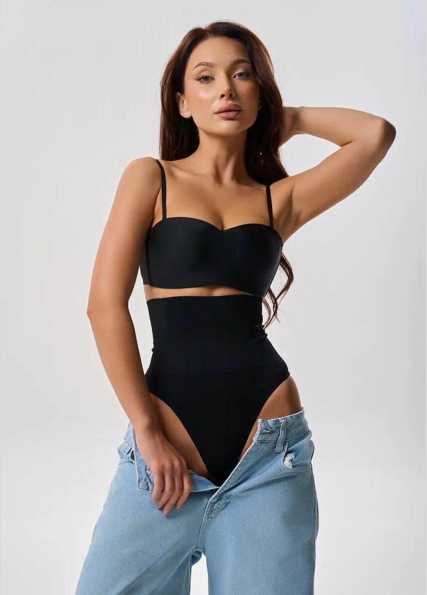 Корректирующие женские трусики стринги с ребрами жесткости утягивающие трусы на высокой посадке коррекционное белье утяжка талии Cindylove (341538412)