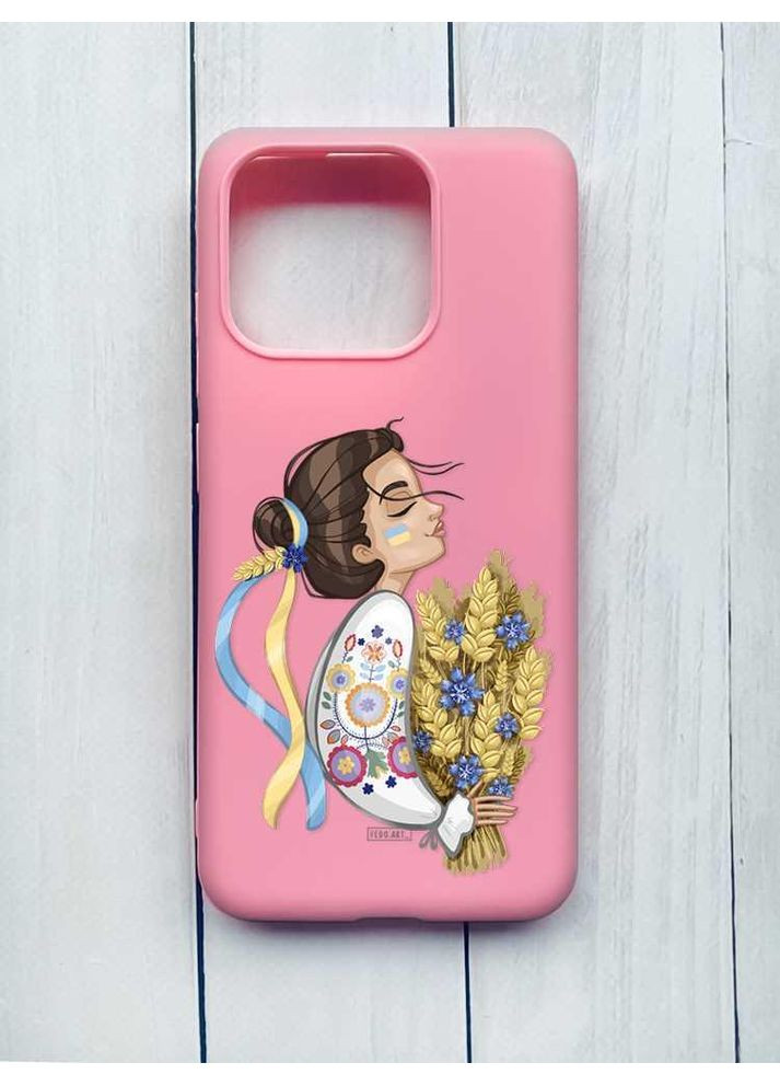 Матовый чехол на Xiaomi Redmi Note 13 Pro 5G Украинка с колосками (принт 172) Creative (355397580)