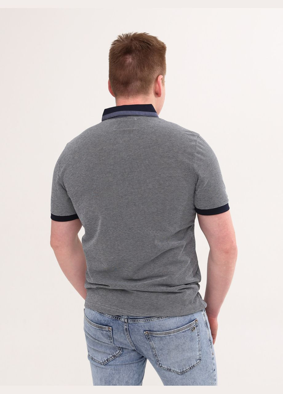 Синяя футболка-поло мужское синее прямое в крапинку короткий рукав для мужчин MCL однотонная