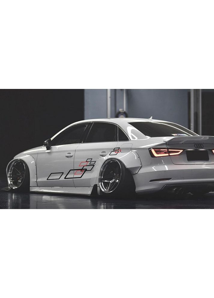 Полосы наклейки на авто 3D TUNING STUDIO Квадратики 1000х380х0.14мм=2штуки No Brand (362500217)