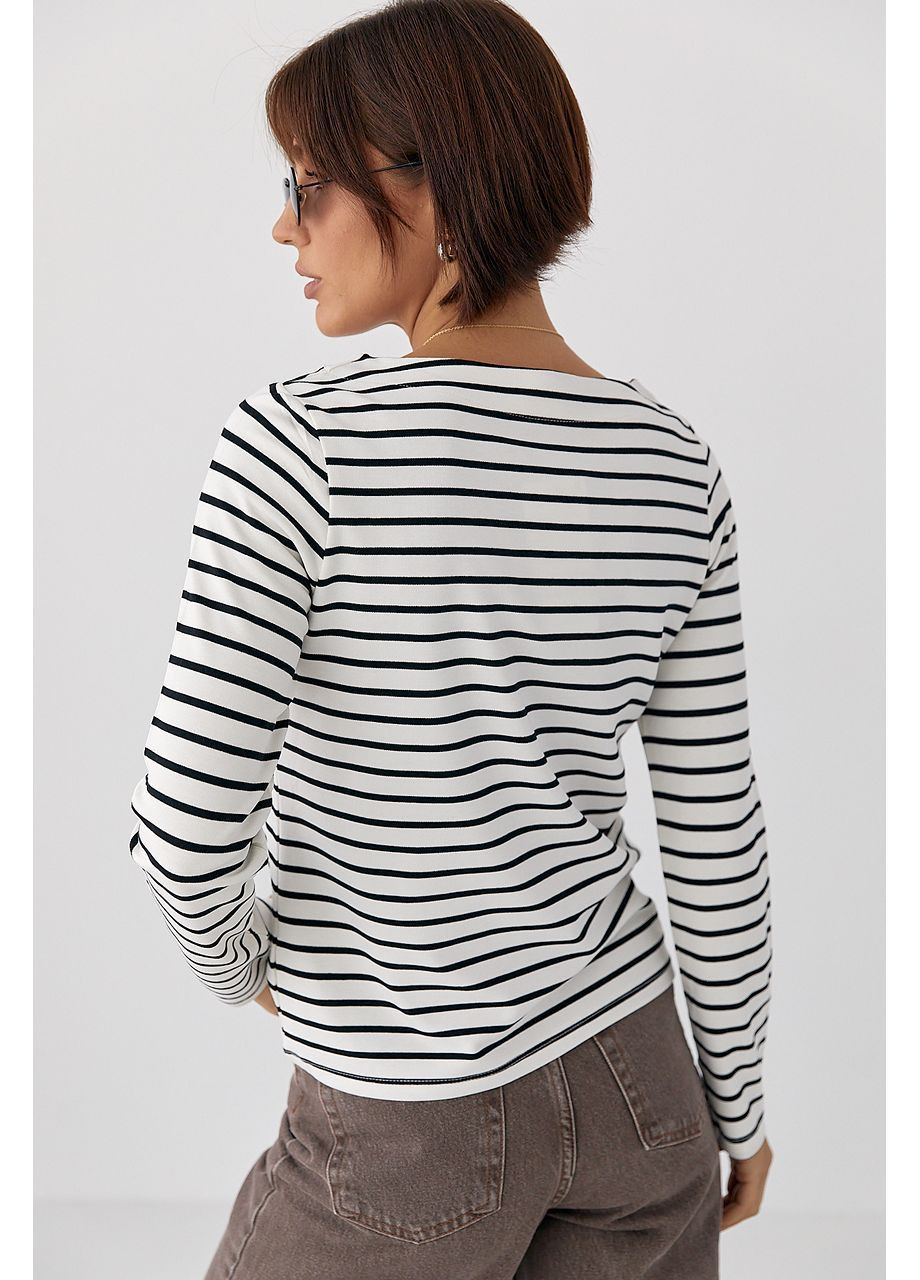 Трикотажный лонг в полоску - темно-синий цвет Lurex (364967841)