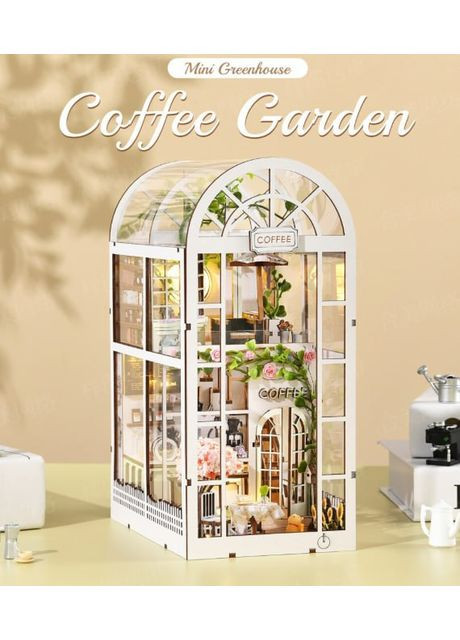 Бук Нук Солнечная теплица кофейная DIY Book Nook Sunshine Coffee Greenhouse Интерьерный конструктор YM-07 No Brand (365652870)