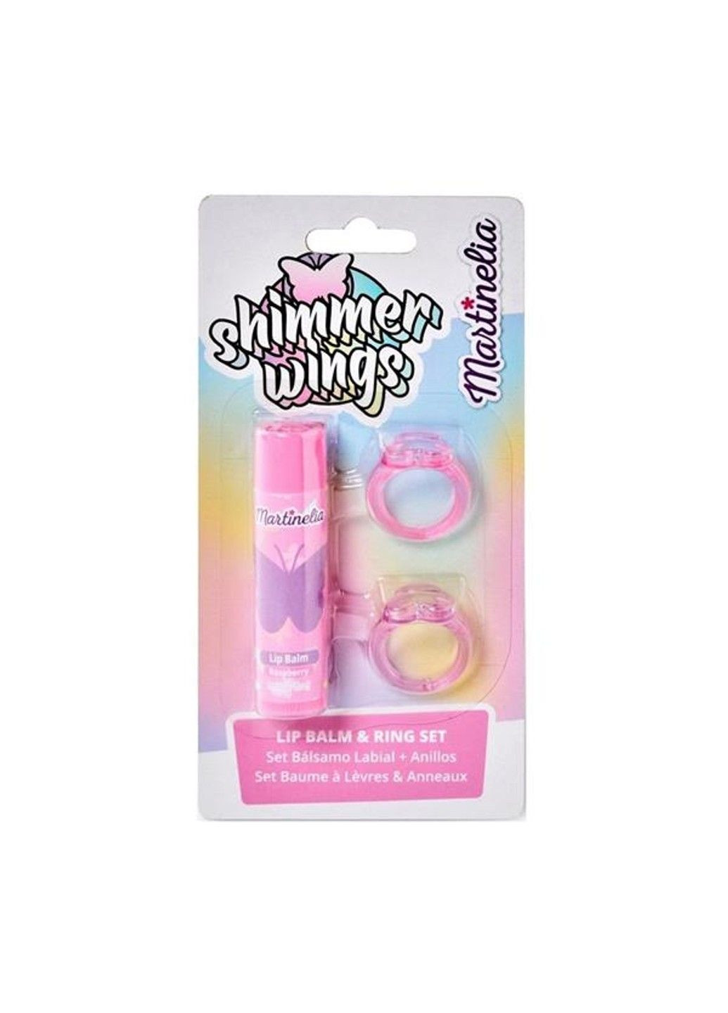 Набір дитячої косметики Блискучі крила Дитячий бальзам для губ і 2 кільця (11949) Martinelia (331298749)