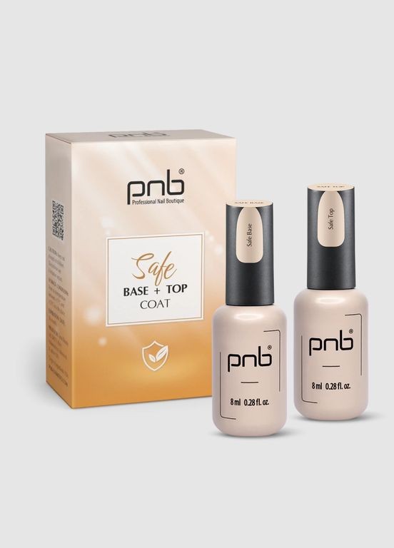Набір безпечного покриття База 8мл. плюс Топ 8мл. Safe Base plus Top Coat Set PNB (303810648)