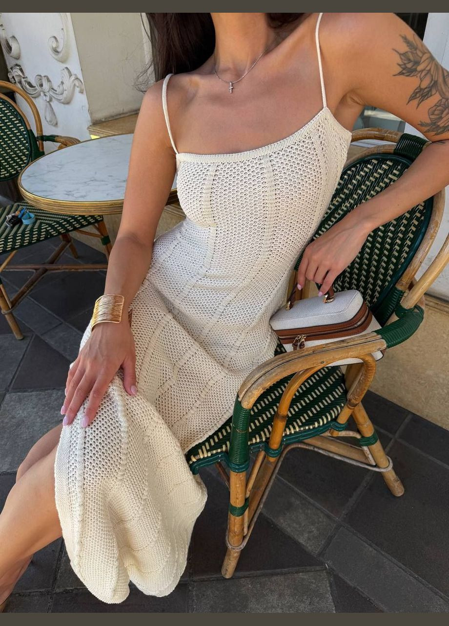 Молочное трикотажное платье💎 Luna