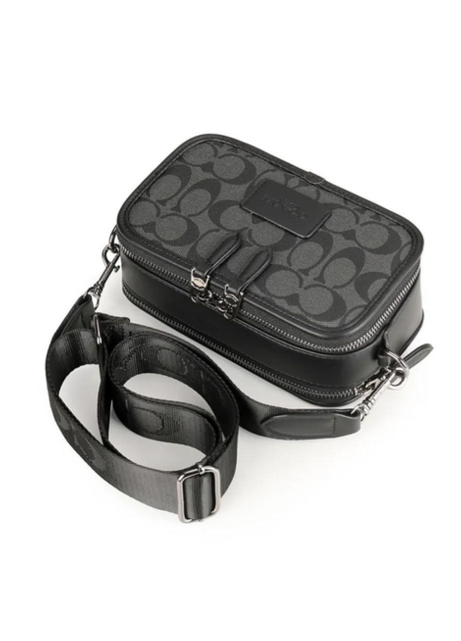 Сумка через плечо мужская из натуральной кожи с логотипом Coach Wyatt Crossbody In Signature Canvas Черный No Brand (363904911)