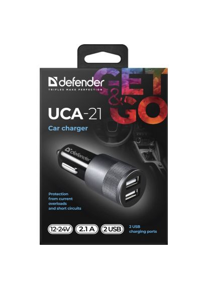 Зарядное устройство (83821) Defender 2xUSB 12W (2xUSB-A) 2.1A UCA-21 (369879723)