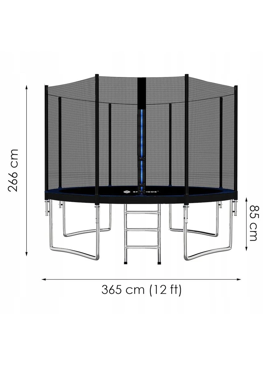 Батут із зовнішньою сіткою 12FT 365 см Black Springos TP0003 (275095421)