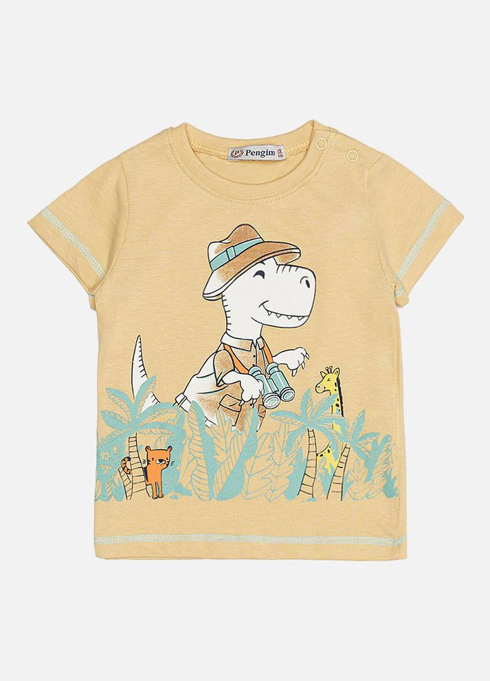 Бежевый летний костюм с шортами для мальчика цвет бежевый cb-00213034 Pengim