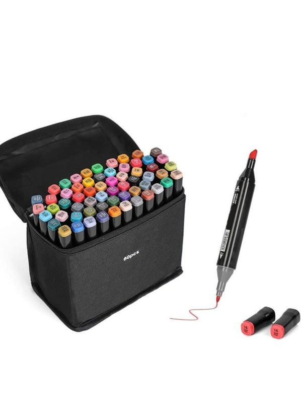Двосторонні скетч маркери Sketch Marker в чохлі, набір 60 кольорів маркерів TouchFive (324260093)