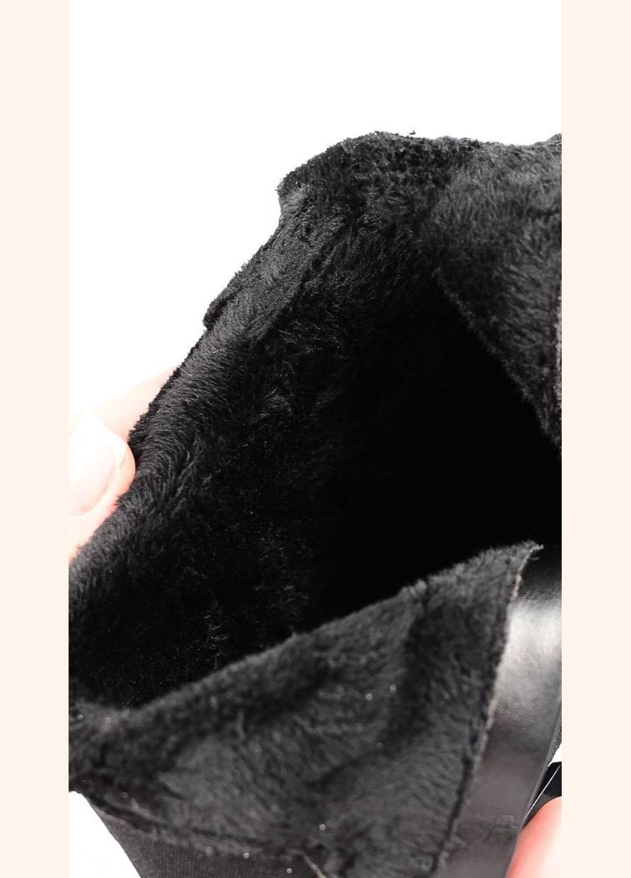 Осенние ботинки женские замшевые черные челси No Brand без декора из искусственной замши