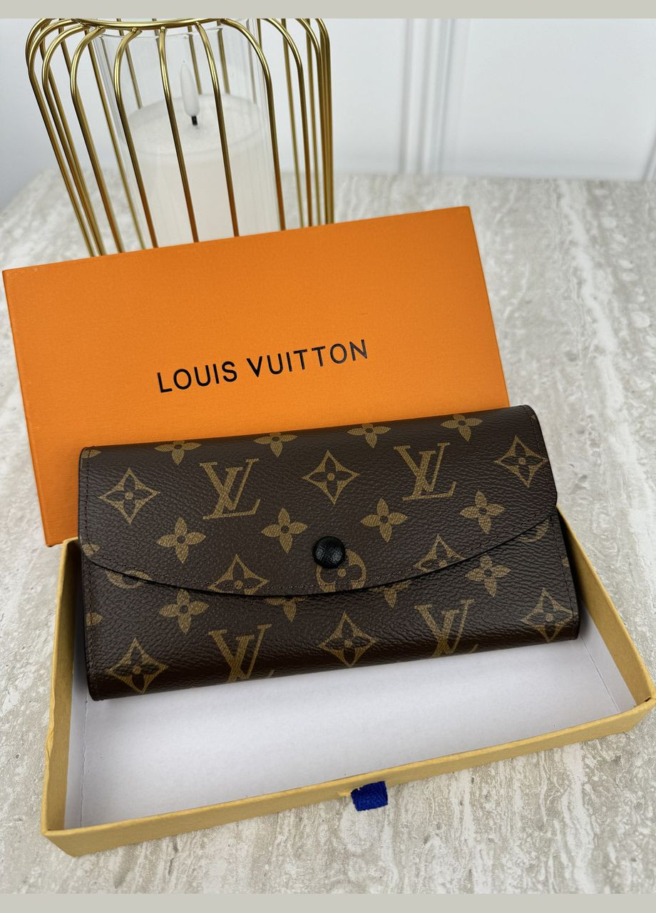 Жіночий гаманець коричневий + чорний великий конверт No Brand (322464611)