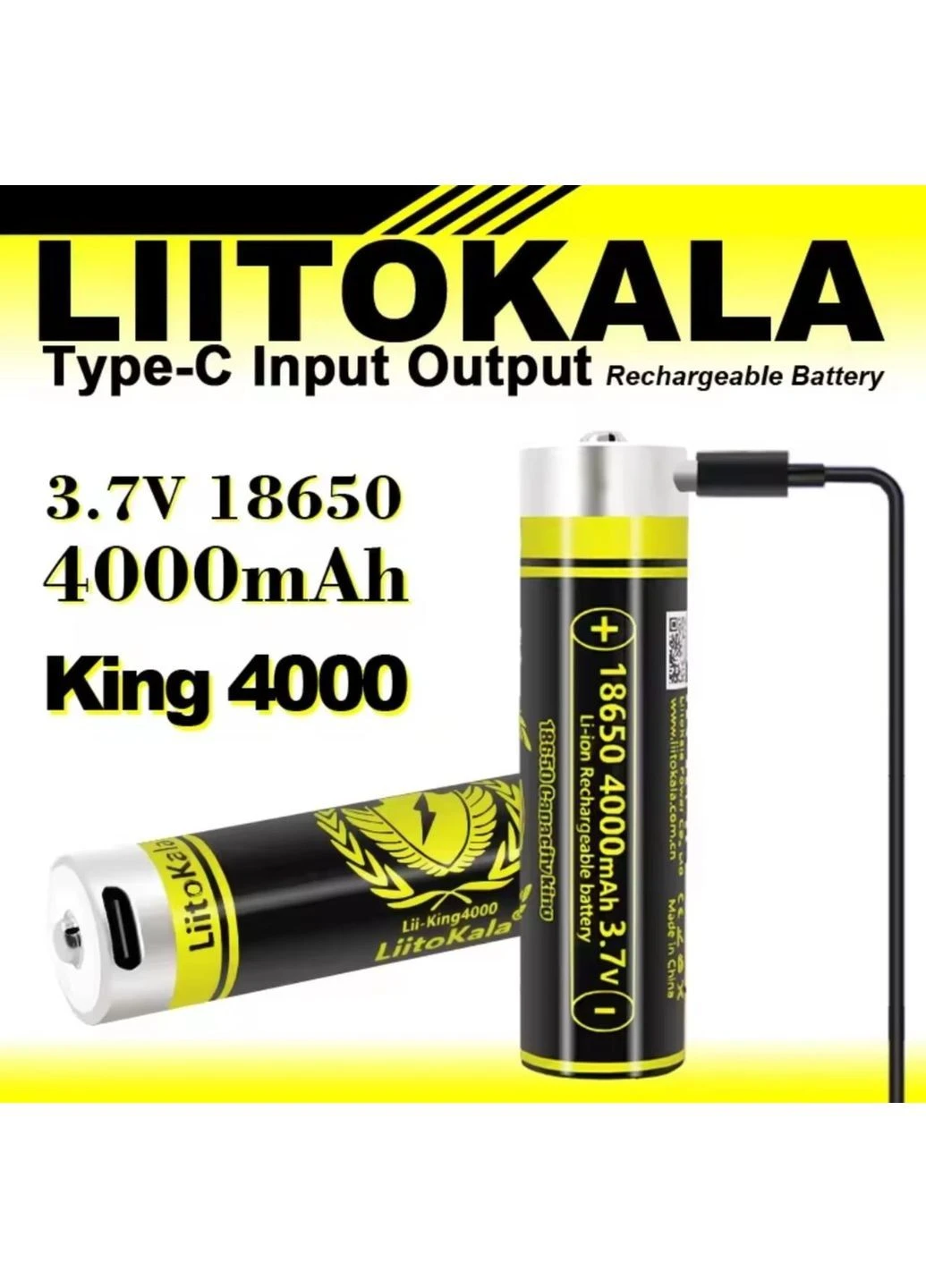 Аккумулятор li-ion LitoKala 4000 mAh (с зарядкой Type-c и функцией power bank) LiitoKala 300104 (397077065)