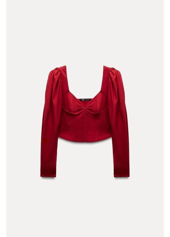 Об'ємний топ із фігурним вирізом Zara (361676087)