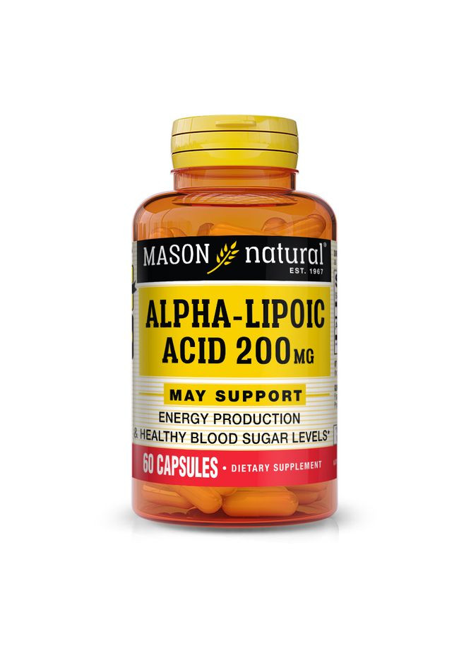 Натуральная добавка Alpha-Lipoic Acid 200mg, 60 капсул Mason Natural (334708122)