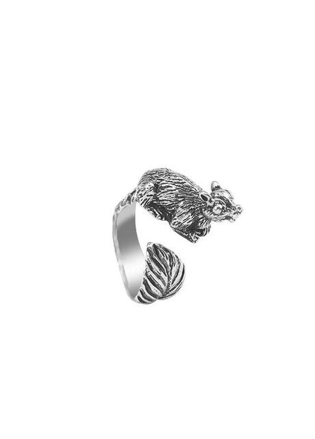 Cеребристое кольцо без камней женское белка колечко женское в виде белки под серебро размер регулируемый Fashion Jewelry (285110580)