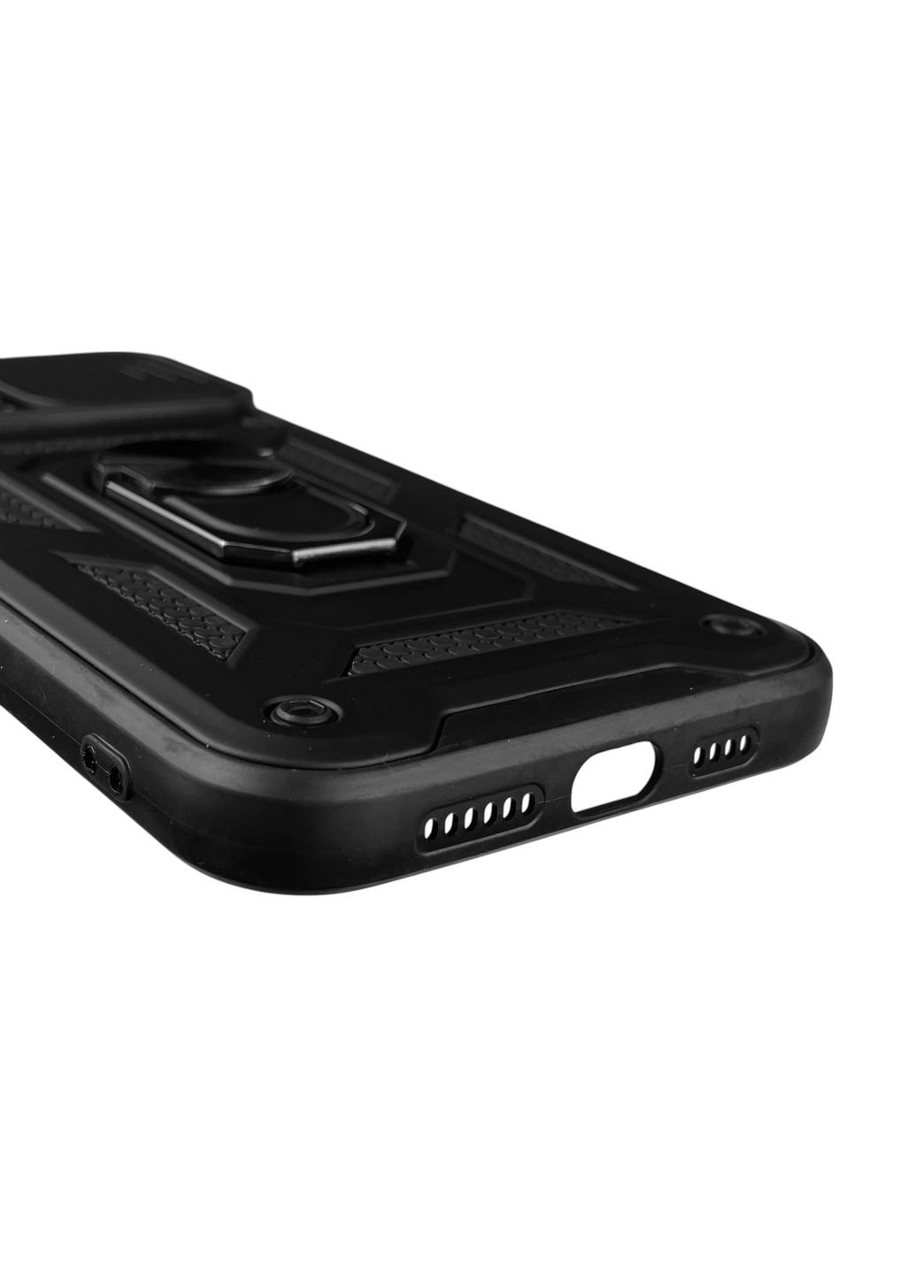 Чехол для iPhone 13 Pro Max бронированный с кольцом со шторкой на айфон 13 про макс чёрный rg1 Apple (366234639)
