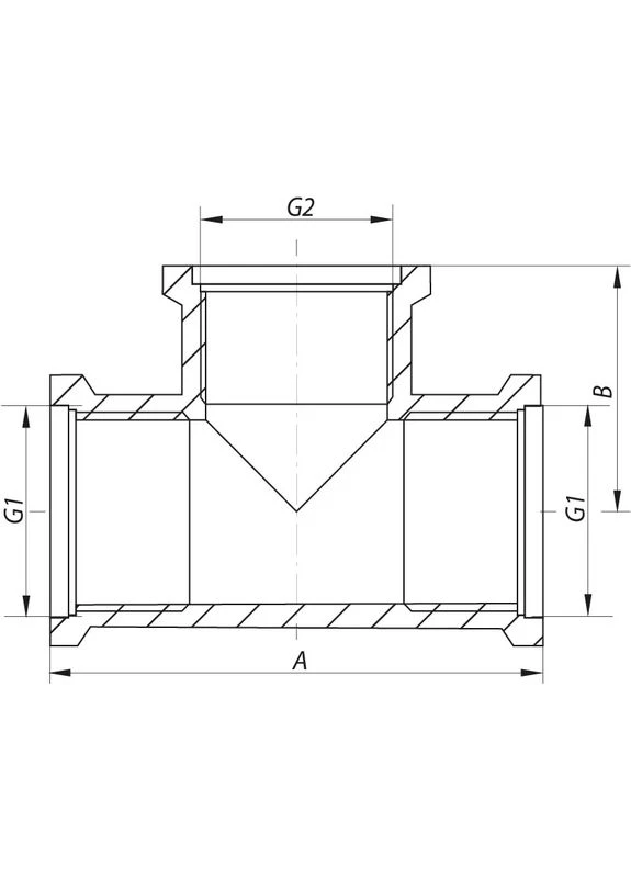 Трійник редукційний 3/4" х 1/2" х 3/4" ВВВ KF.T080608F (KF0063) KOER (399025361)