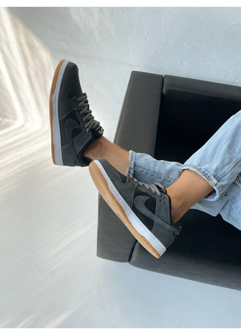 КРОСІВКИ ЖІНОЧІ NIKE SB DUNK LOW PRO GREY BLACK НАЙК СБ ДАНК No Brand сірі демісезони (367172187)