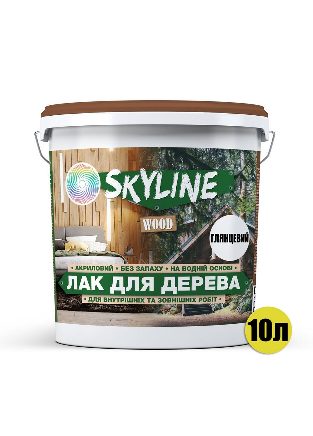 Акриловий лак для дерева Wood глянсовий 10 л SkyLine (283326635)