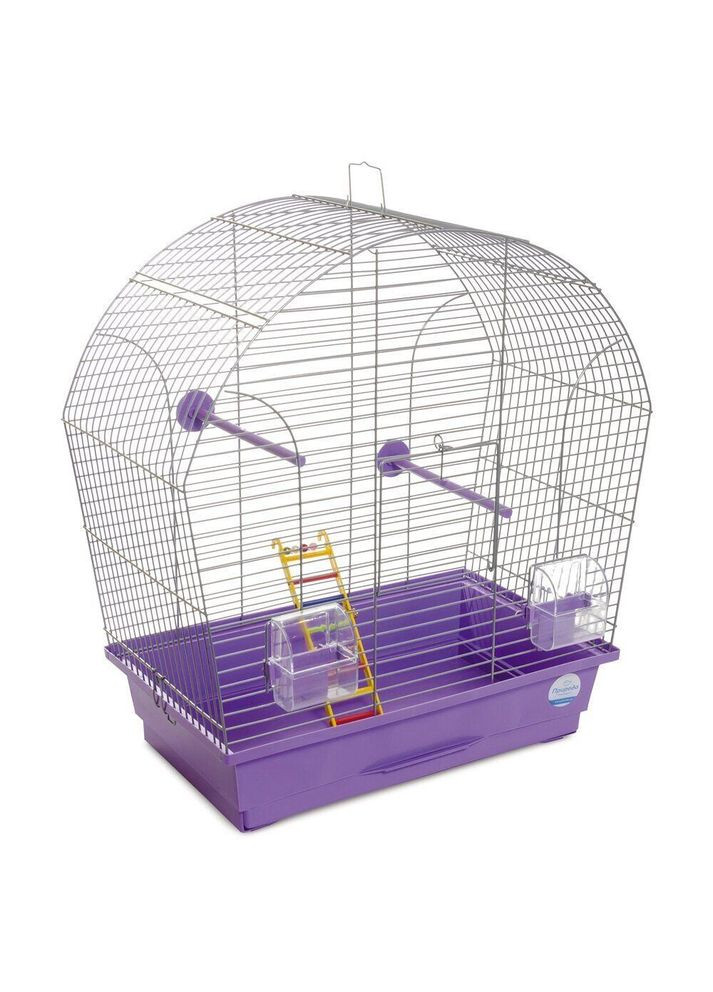 Клетка для птиц Лина, хромированная/фиолетовая, 44x27x54 см Природа (292258843)