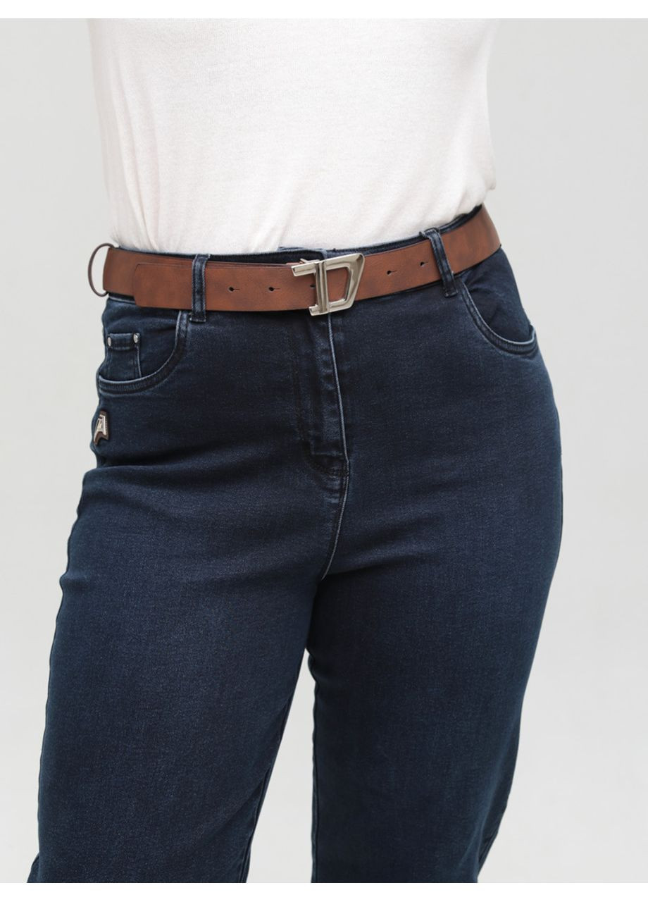 Джинси жіночі темно-сині МОМ із стрейчем великі розміри MOM Adorati - (358501736)