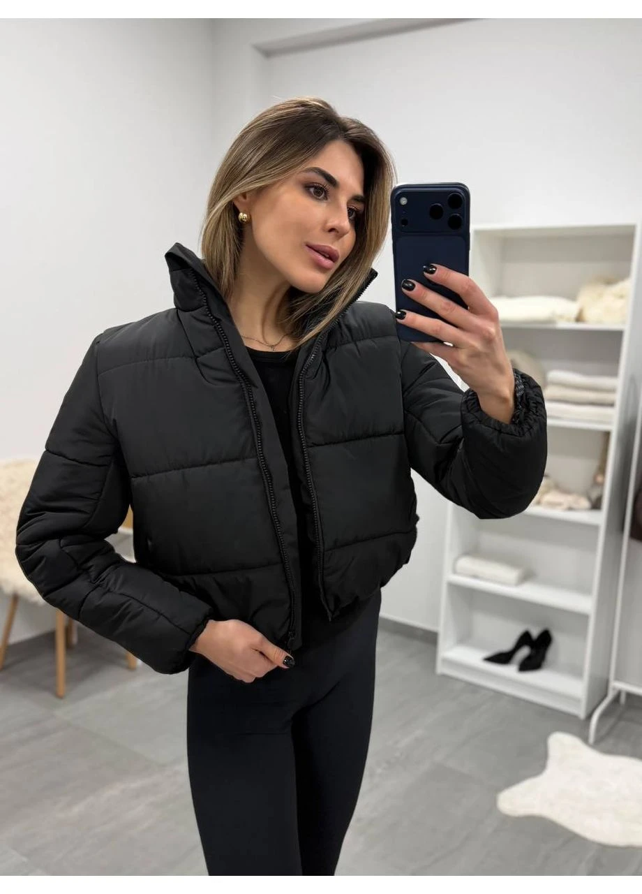 Чорна демісезонна жіноча весняна куртка No Brand