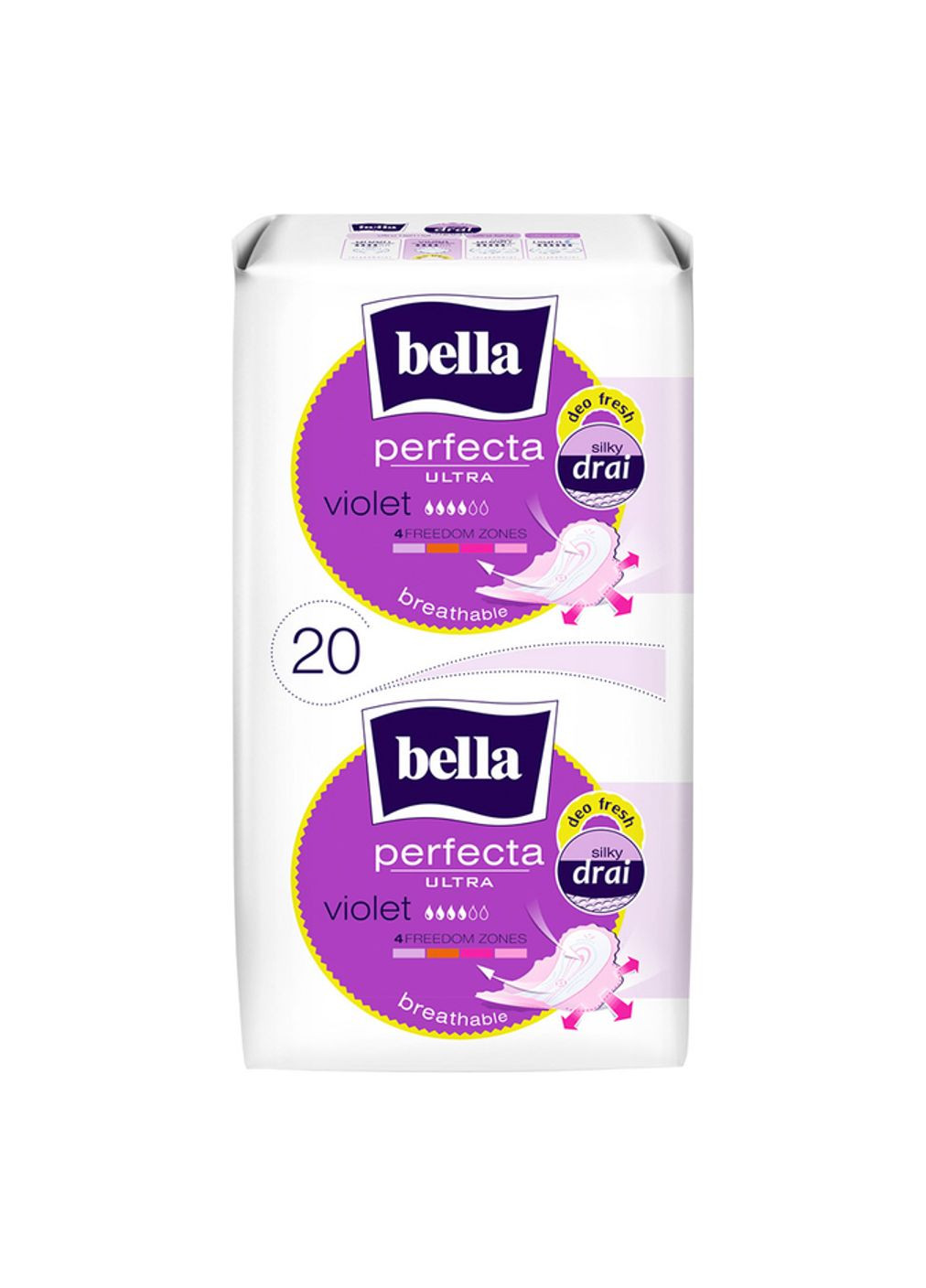 Прокладки Perfecta Ultra Violet (4 капельки) 10+10шт. Bella (351503950)