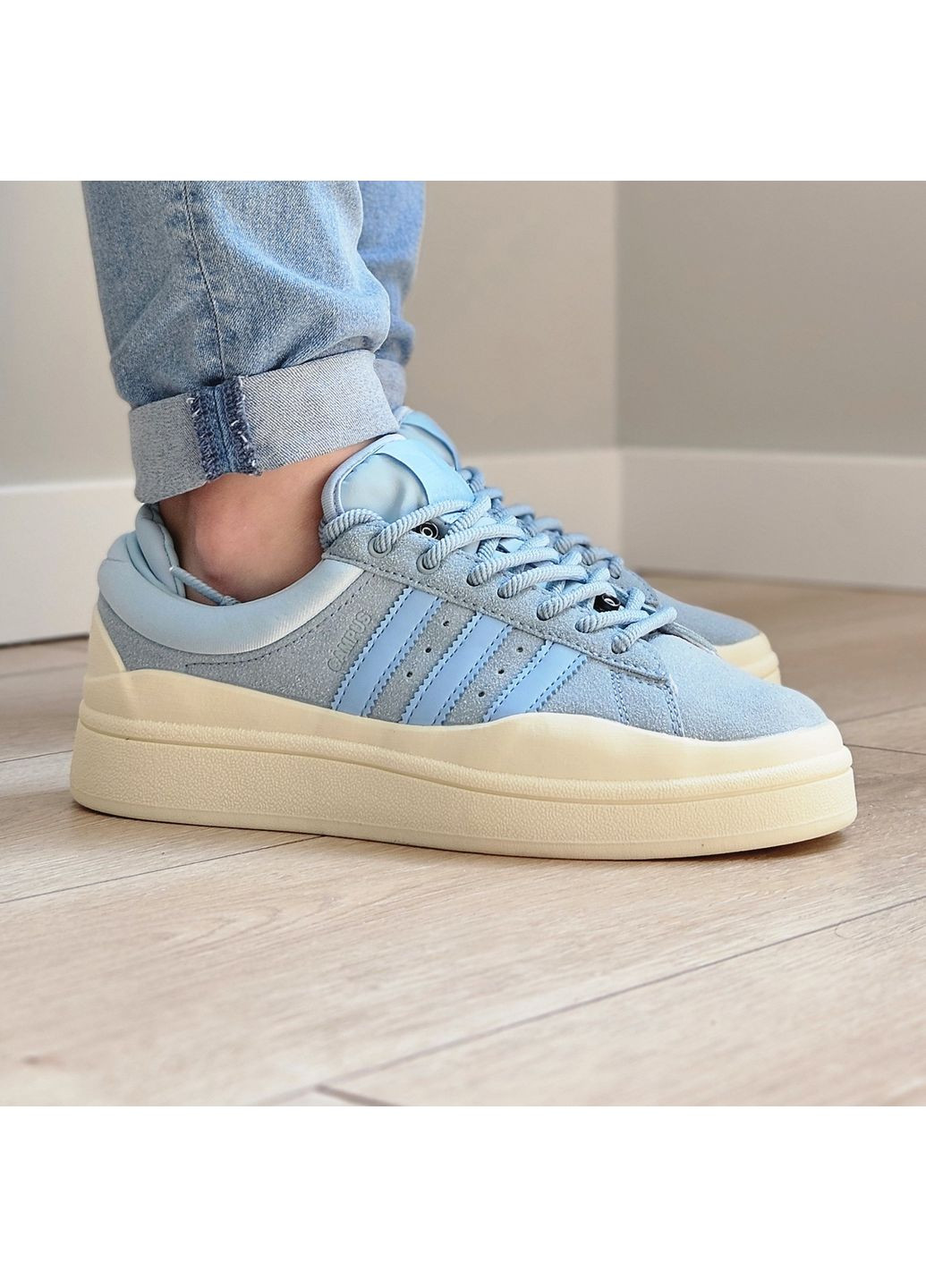 Кросівки жіночі Adidas Campus x Bad Bunny Blue Cream | Адідас Кампус блакитні No Brand блакитні демісезони (363296038)
