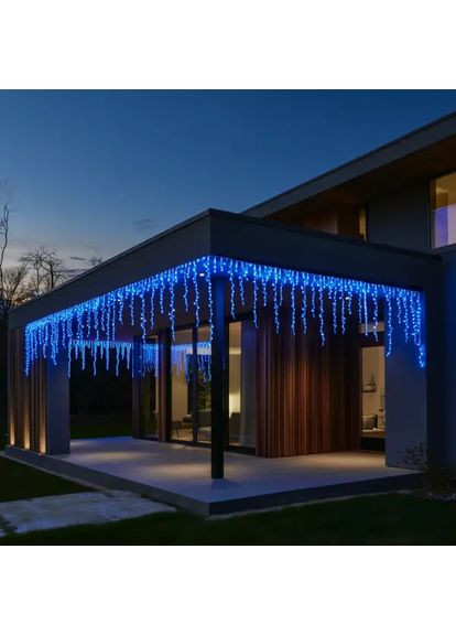 Вулична гірлянда Бахрома 25 м 405 LED гірлянда штора білий провід Синій 25MWBL Garlando (306849217)
